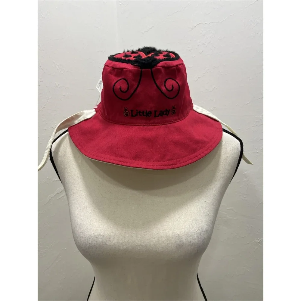 Reversible Bucket Hat‎ Little Lady Ladybug Social Butterfly Red White Sun Hat